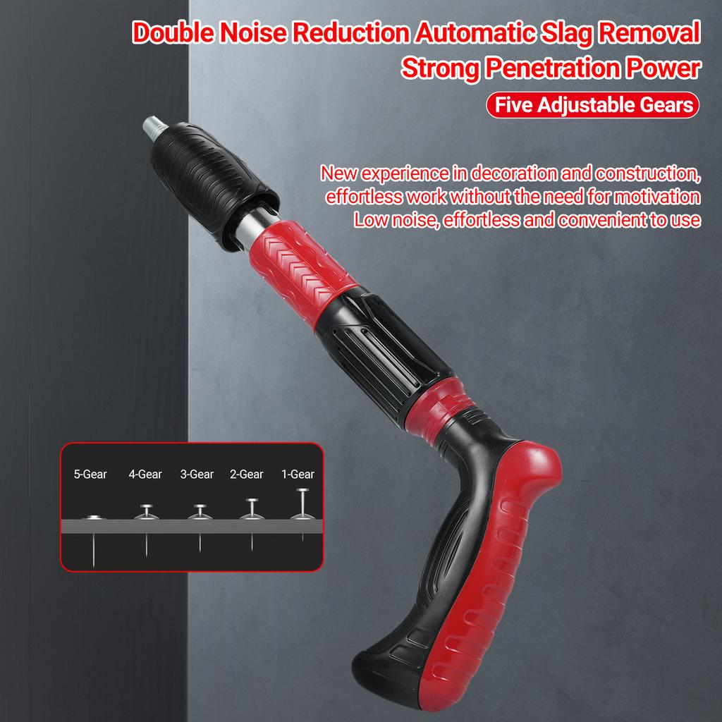 Silent Fastener Concrete Nail Shooter Kits, 5 Speed   Manual Steel Nail Fastening Tool, Wall Fastening Power Tool, Portable Nail Shootin