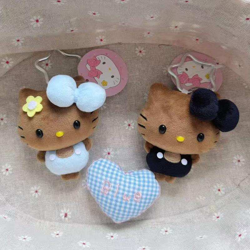 New Hello Kitty Keychain Cartoon Plush Bag Pendant Bow Soft Cute Girl Series Pendant Versatile Gift