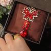 Red Zircon Butterfly Pendant Sweater Chain Autumn New Long Temperament New Light Luxury Versatile Clothes Accessories Pendant