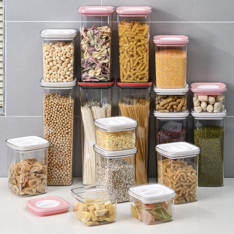 Food-Grade Transparent Plastic Storage Jar - Sealed for Kitchen Snacks & Grains