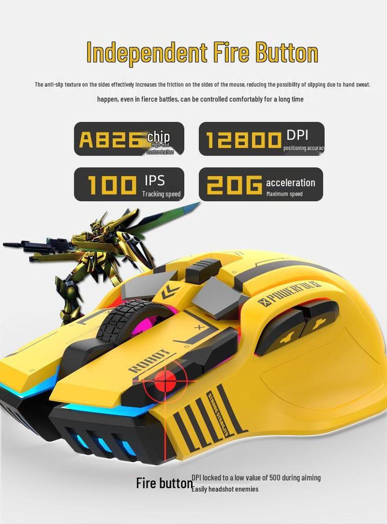 G6 Wired Mechanical Gaming Mouse with RGB Lighting and Macro Programming