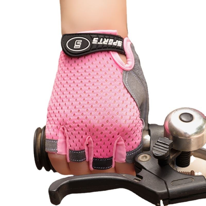 Kinder Fahrrad Handschuhe Skateboard Handschuhe Anti-Rutsch Sommer Frühling Sport Atmungsaktiv Halbfinger Handschuhe Stoßdämpfend Kinder im Alter von 4-12