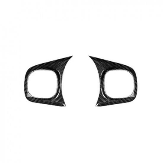 Real Hard Carbon Fiber Steering Wheel Button Panel Cover For Fiat 500 -