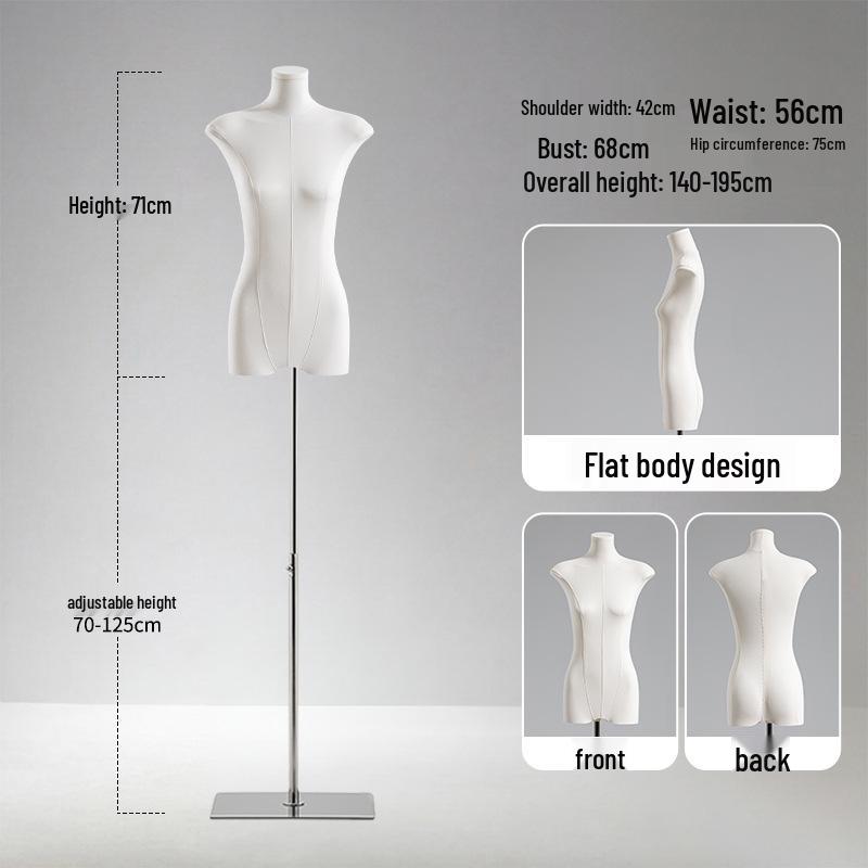 Adjustable Height Mannequin Stand with Arms for Women's Clothing Display