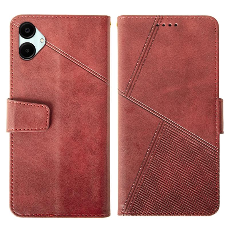 For Samsung Galaxy A06 5G Case Leather Wallet Phone Cover Stand Calf Texture