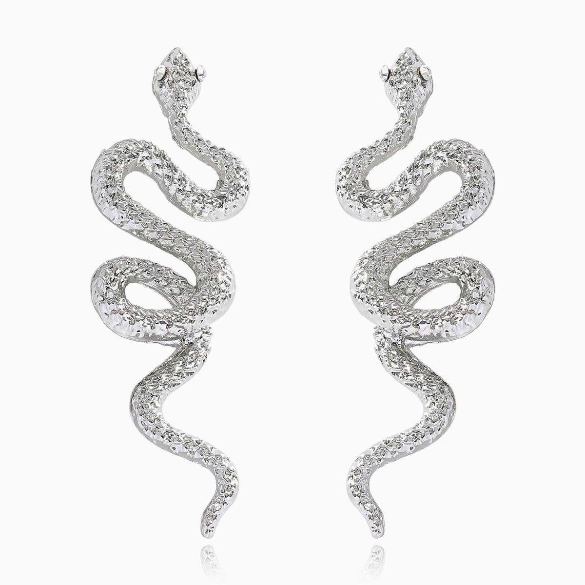 New personalized exaggerated snake necklace earrings set retro light luxury high-end neck chain temperament earrings