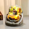 Unique Christmas Village Houses Sets Rotating Train Display Figurines-LED Light Up Musical,Battery Operated Holiday Decoration