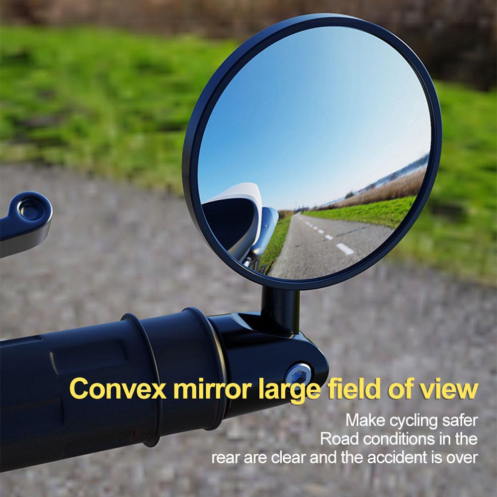 2pcs Universal Bicycle Mirror Handlebar Rearview Mirror  7/8" Handle Bar End Foldable Motorbike Side