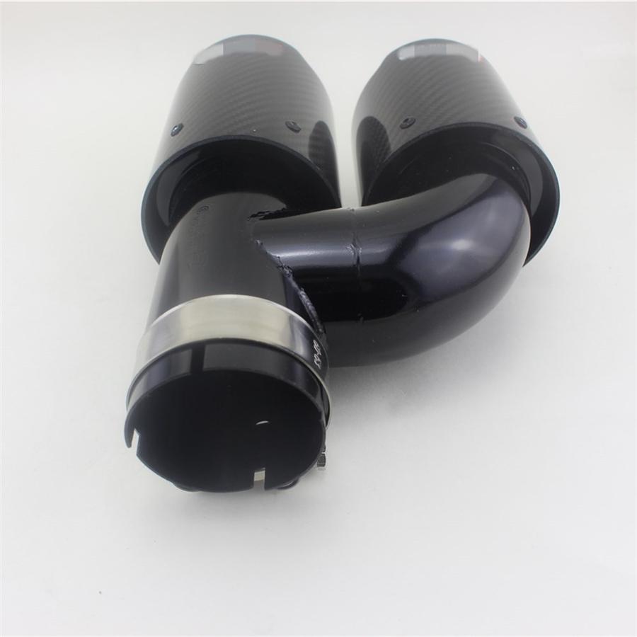 63mm In 89mm Out Real Carbon Dual Exhaust Tip Black