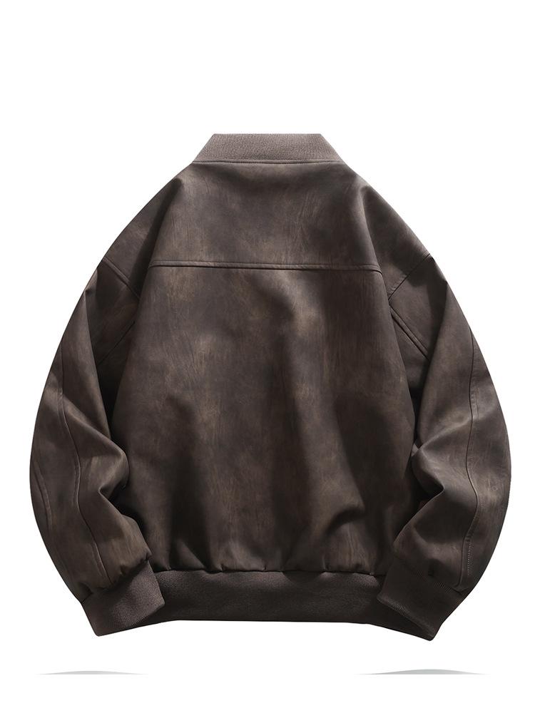 Pánská trendy volná ležérní motorkářská baseballová bunda - Jaro, Podzim, Zima