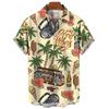 Hawaiian Men's Shirts Skull Printed Oversized Shirt Fashion Blouse High-Quality Men's Clothing Beach Party Short Sleeved Tops