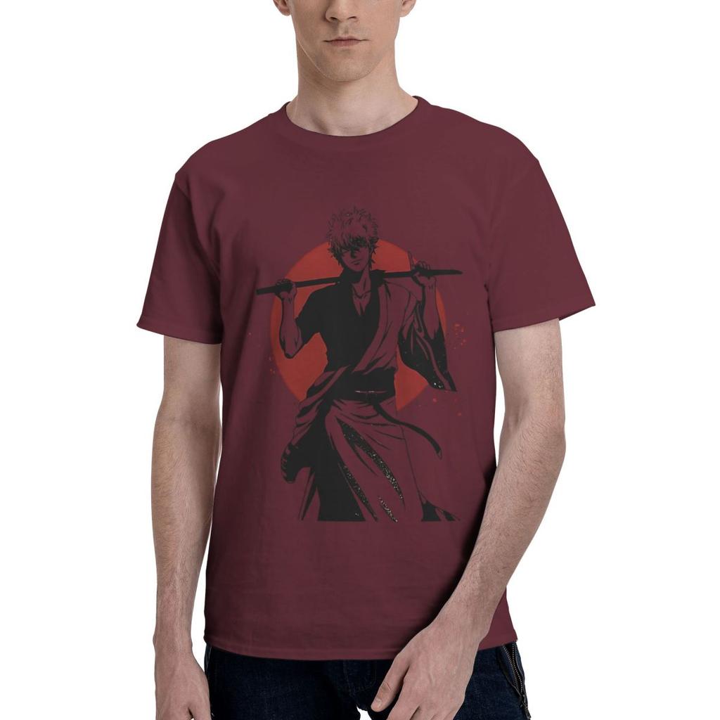 GINTAMA Vintage 100 Cotton Casual Breathable Confortable Tops Football Shirts 2025 Graphic Tee