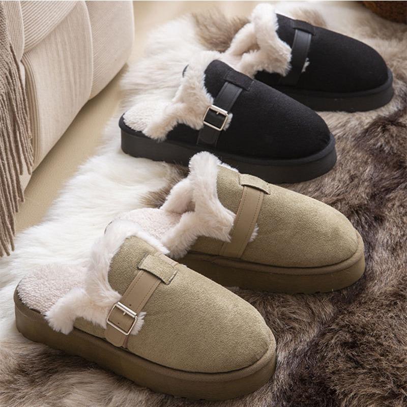 New Cotton Slippers, Warm Shoes, Plush Shoes, Indoor Anti-slip, and Outerwear Plush Shoes