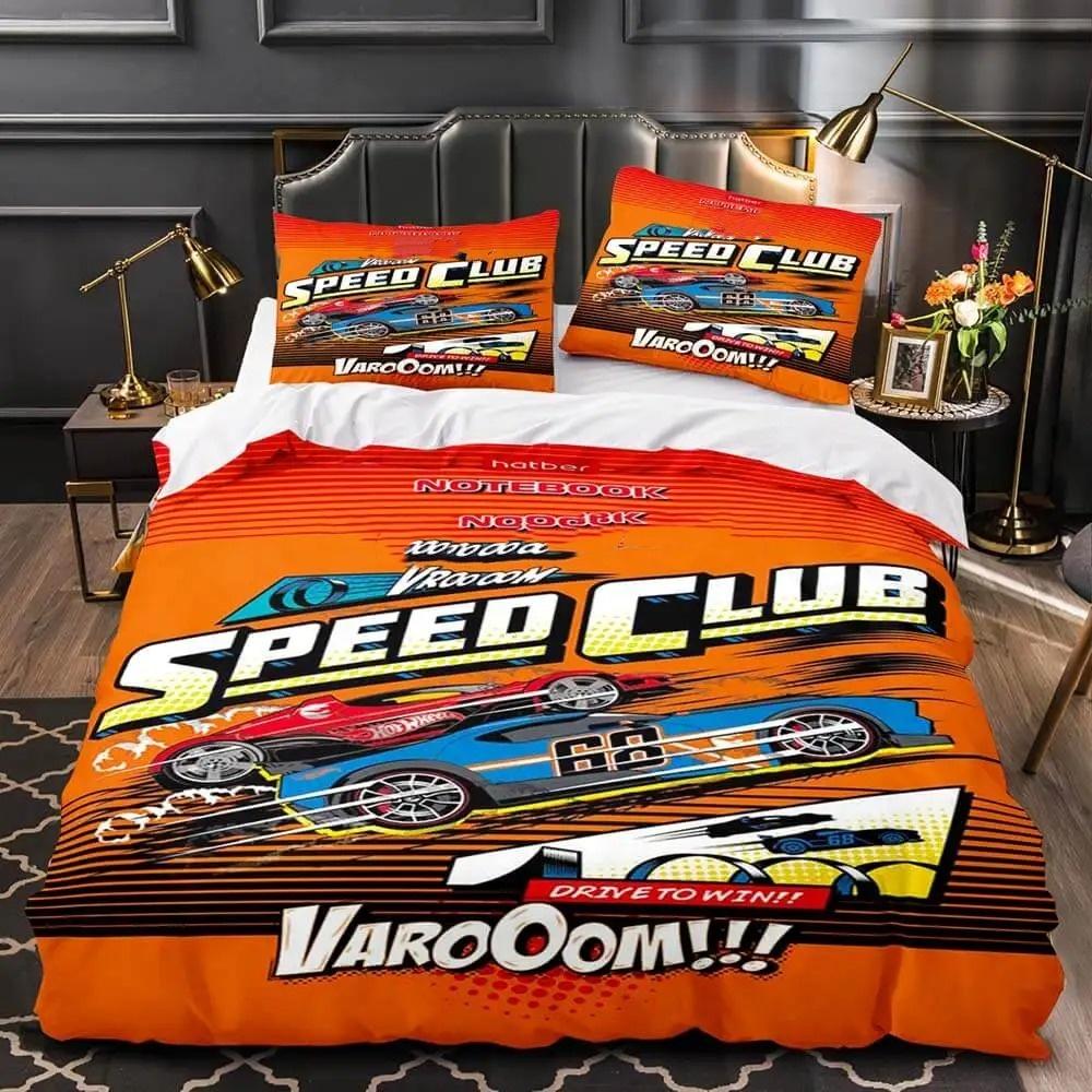 Cartoon Car Bedding Set 3 Piece Set 1 Duvet Cover + 1/2 Pillowcase 3D Kids Cute Home Bedroom Decoration comforter sets