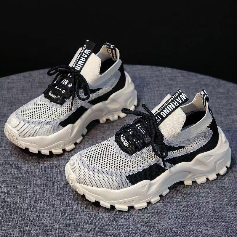 Spring and Autumn Shoes Women's Flying Weave Breathable Casual Women's Shoes Student Fashion Sports Shoes Versatile Popular Casual Shoes