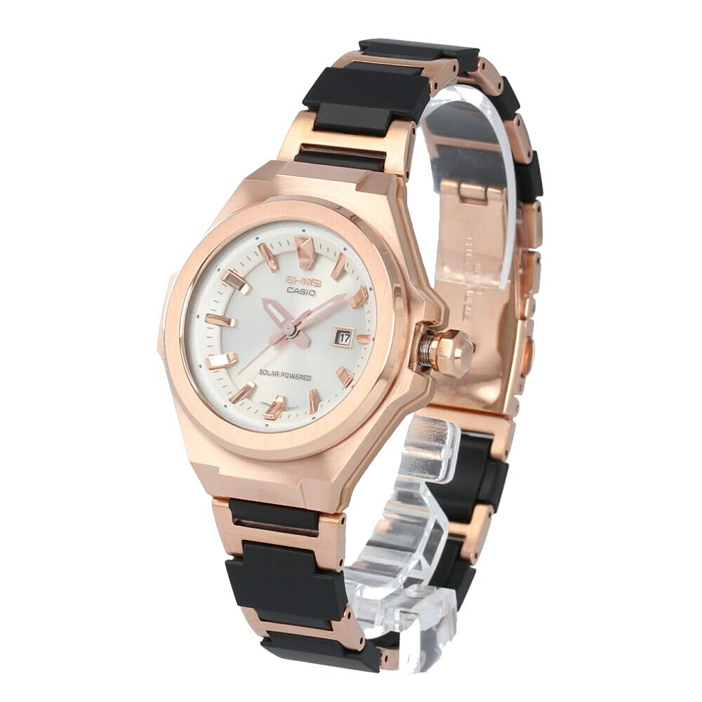 Casio Baby-G Women's Analog Metal Solar Watch, G-MS Black/Rose Gold, MSG-S500CG-1A [Parallel Import]