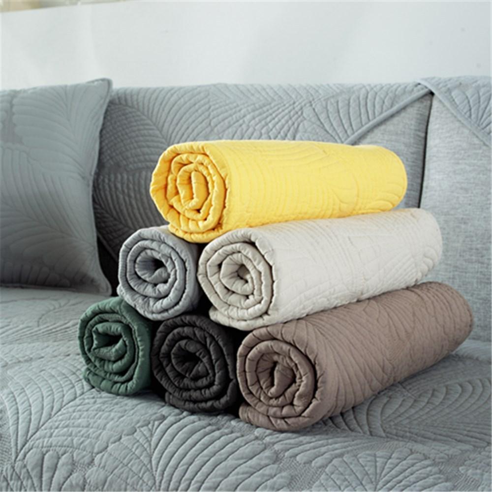 Four Seasons Universal Sofa Cushion Pure Cotton Fabric Cushion Cotton Nordic Simple Modern Non-Slip Solid Wood Sofa Cover Slipcover