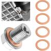 M12x1.25 Magnetic Oil Drain Plug with 5PCS Copper Oil Plug Crush Washer,Stainless Steels Car Oils Pan Drain Plugs Compatible with Mercury Scion