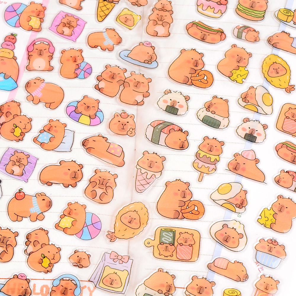 Capybara Crystal 3D Stickers: Cute Animal Rewards for Kids, Journal Decoration, Phone Accessories