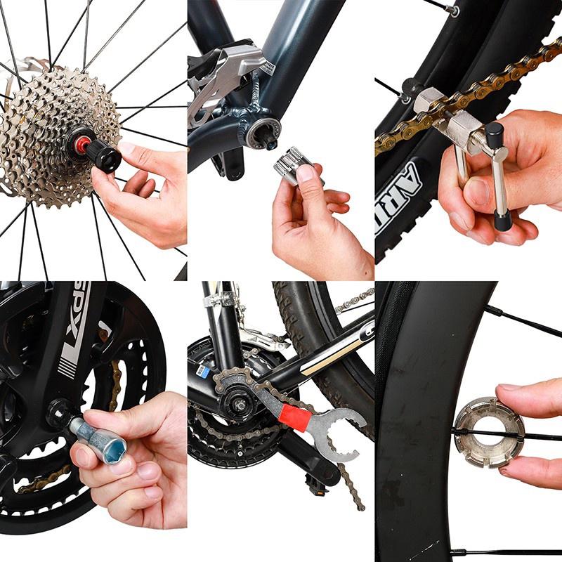 Durable Carbon Steel Bicycle Repair Tool Set Bottom Bracket Remover Chain Cutter Crank Puller Maintenance Kit