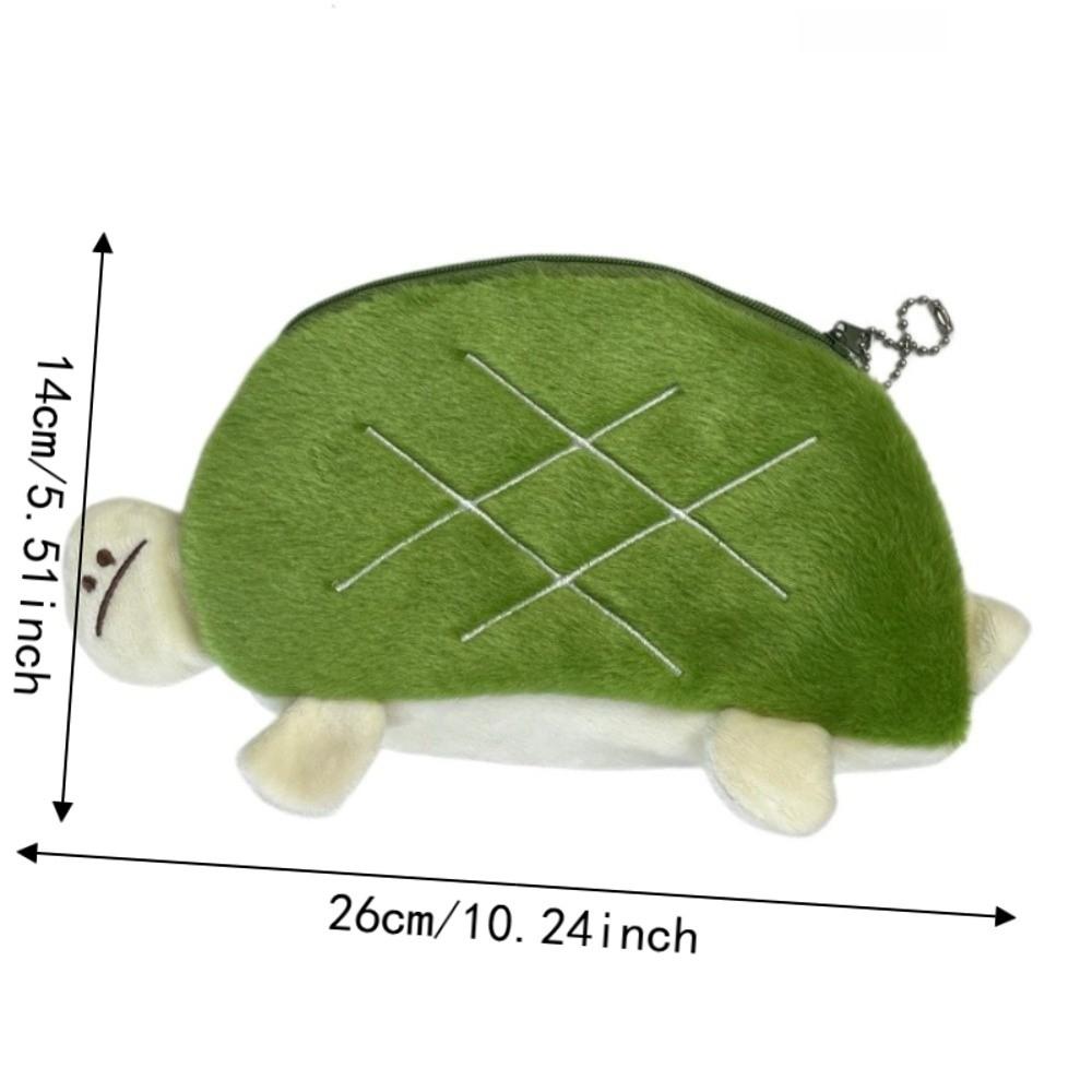 Large Capacity Plush Pencil Bag Cartoon Stationery Storage Bag Turtle Pencil Pouch Desk