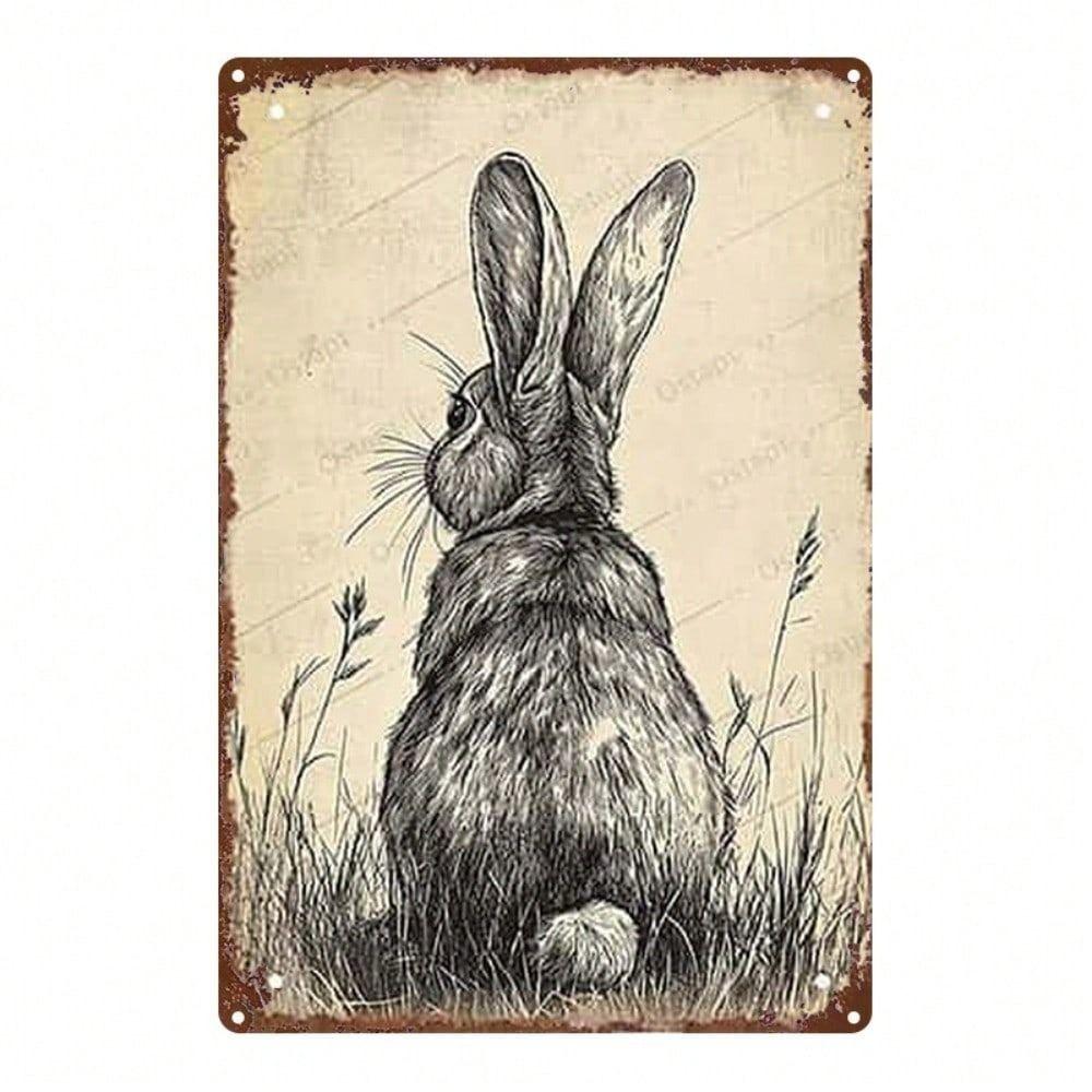 Vintage Metal Wall Art Rabbit Country Kitchen Decor