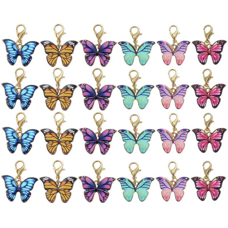 European & American Fashion Jewelry: DIY Colorful Butterfly Charm Earrings & Necklace Pendants