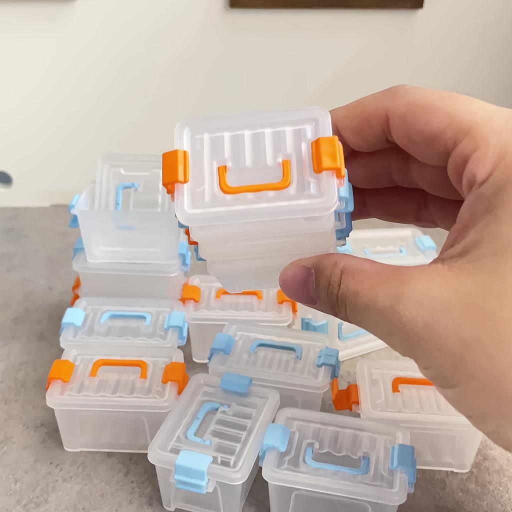 Mini Suitcase-Style Storage Boxes:Transparent Small Item Storage Cases,Miniature Scene DIY Accessories,Model Scene Decorations