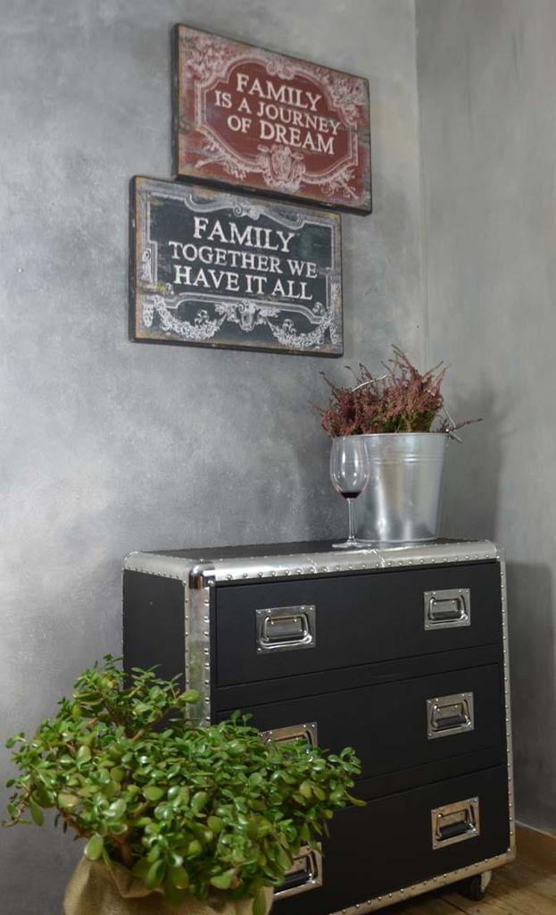 Vintage provencal wooden picture for the living room with english inscriptions