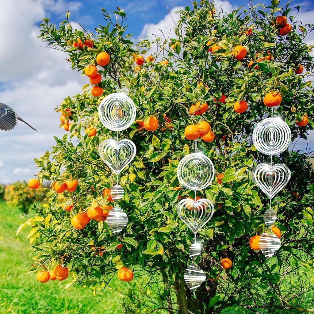 Anti Bird Hanging Spinners 3D Mirror Wind Chime Durability Outdoor Decoration For Patios Farm And Garden Protecting
