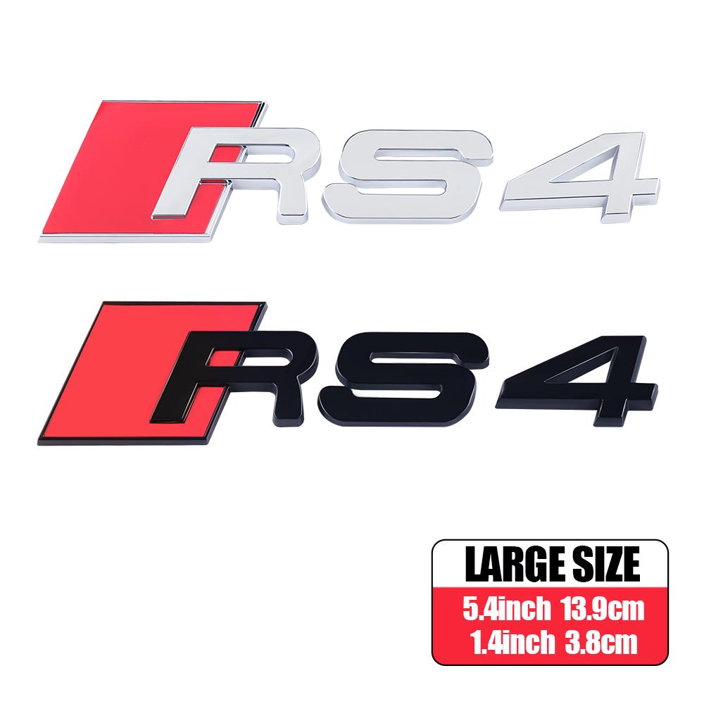 1 PZ Auto 3D ABS Nero Lucido Logo Audi RS Lettere Emblema Adesivo Copertura Centrale Per Audi RS RS3 RS6 R8 8P S4 S5 B7 S7 S8 Sline A1