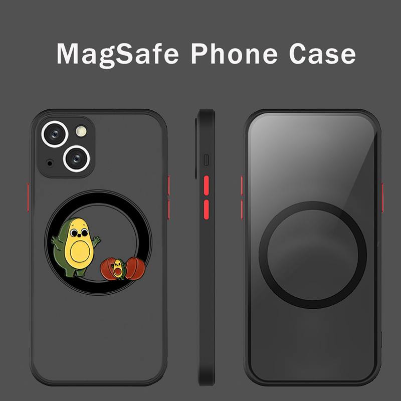 Awokado uroczy kreskówkowy owoc Etui na telefon Przezroczyste Magsafe Magnetyczne Magnes Do iPhone 13 12 11 Pro Max Mini Ładowanie Bezprzewodowe