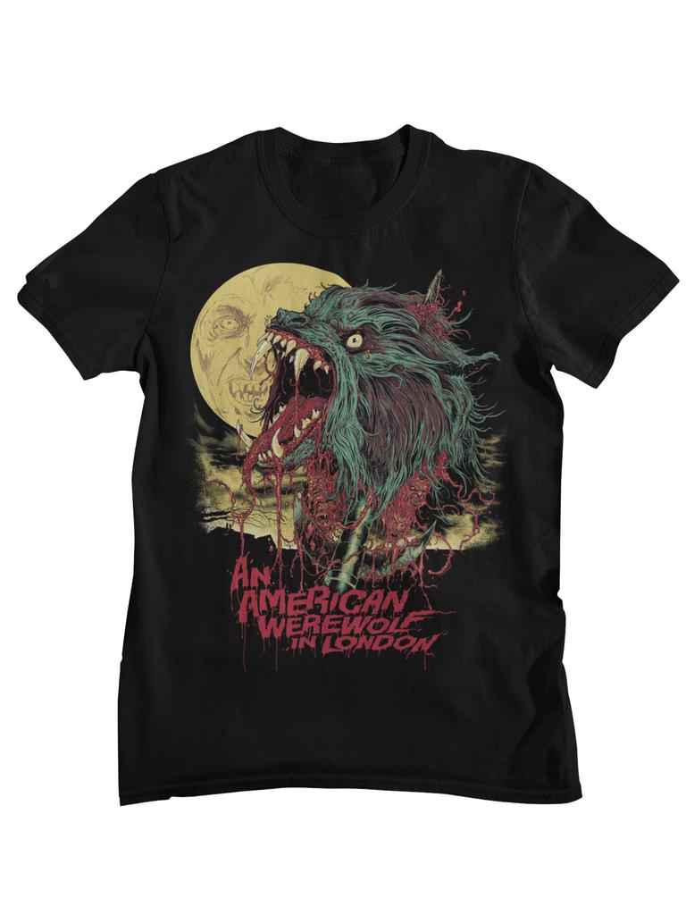 Retro American Dark T-shirt Gothic Horror Art Print Short Sleeved Men's and Women's Harajuku L