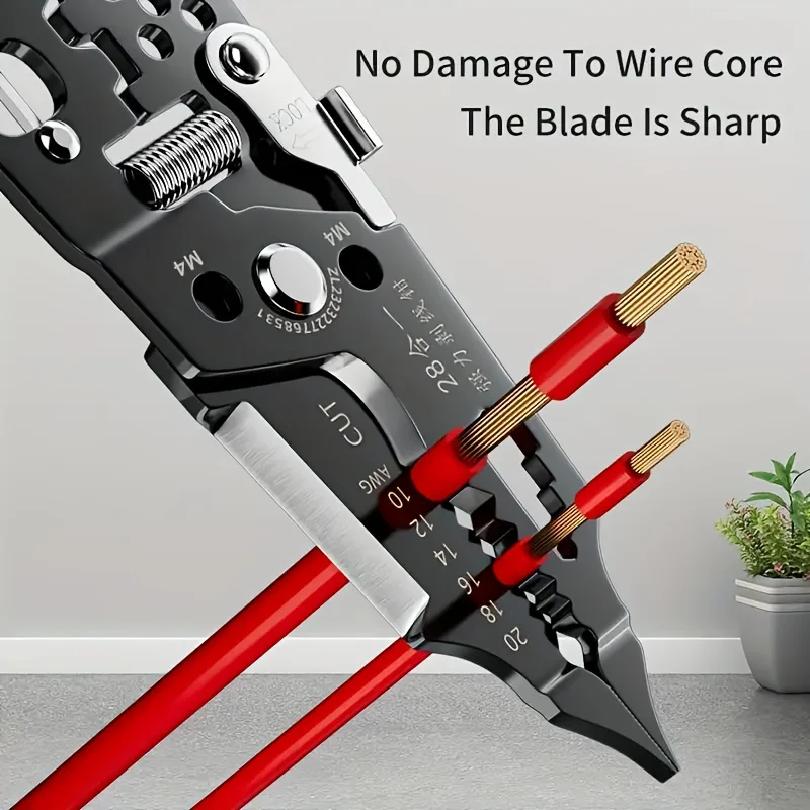 28-in-1 Professional 8-Inch Multitool Wire Stripper/Crimper Professional Wire Cutter Cable Stripper Wiring Tool Kit