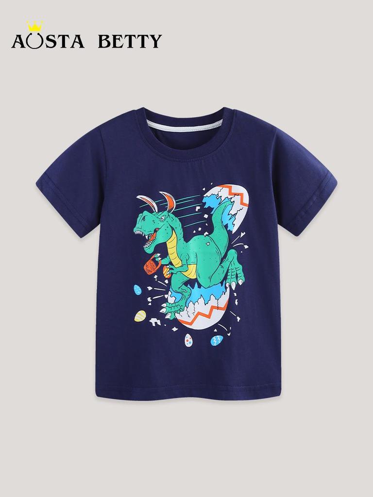 European & American Style Boys' Dinosaur Print Short-Sleeve T-Shirt