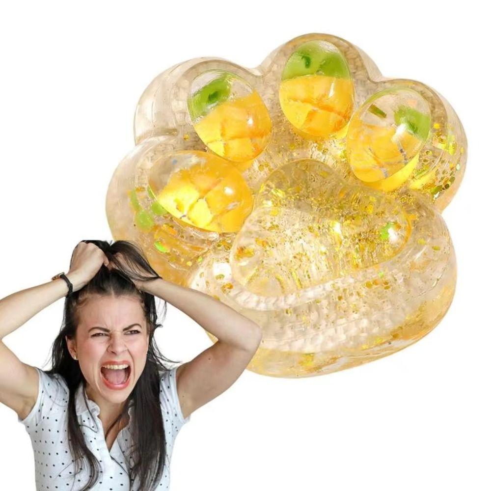 Knetbares Frucht-Katzenpfoten-Quetschspielzeug Transparentes Katzenpfoten-Knetspielzeug Cartoon-Fidget-Spielzeug Kinder