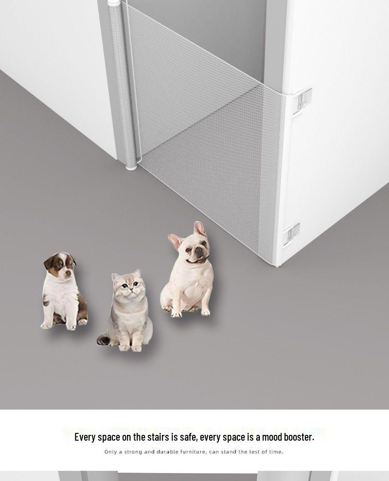 Extra dlouhá zatahovací branka pro domácí mazlíčky - Bez vrtání, Vnitřní plot proti útěku kočky, Izolační síť pro psy