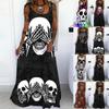 Women Fashion Halloween  Print Party Sleeveless Pullover Patry Dress