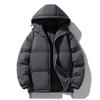 Unisex Thick Hooded Cotton Coat Winter Warm Casual Outerwear Men Women Teens Loose Fit Solid Color Jacket