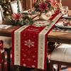 Cross-border Christmas Table Runner - Imitation Linen Digital Print Décor Cloth