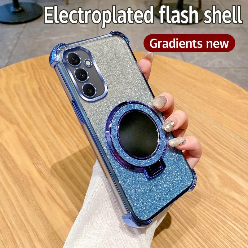 Glitter Mirror Case For Samsung Galaxy A56 A36 A26 A16 A17 A07 A25 A55 A54 A34 A24 A35 A05 A05S A33 A53 A73 5G Shockproof Cover