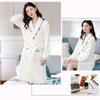 Women's Robe In The Long Section Thickened Nightgown Printed Long-sleeved Leisure Bathrobe