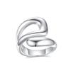 PANJBJ 925 Sterling Silver Geometric Black Stone Rings for Women Girl Korean Simple Adjustable Couple Jewelry Dropshipping