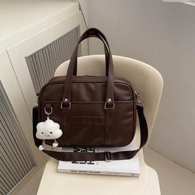 Japanese College Jk Uniform Shoulder Bag Female Student Class Commuter Messenger Bag Solid Color Handbag