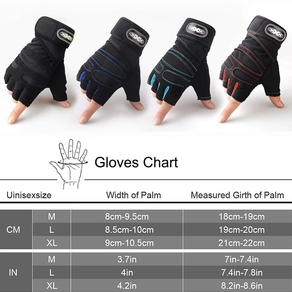 Workout Gloves For Men Women Half Finger Glove With Wrist Wrap For Sport Weight Lifting Training Bicycle Motorcyclist Gym Glove