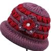 Autumn and Winter Old Lady Hat Hat Grandma Knitted Hat Warm Bucket Hat Medium Old Plush Thick Wool Basin Hat