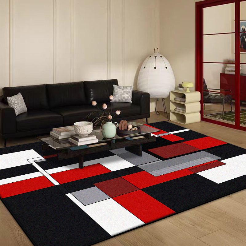 Red Geometry Abstract Carpet for Living Room Home Large Bedroom Decoration Rug Light Luxury Sofa Coffee Table Non-slip Floor Mat