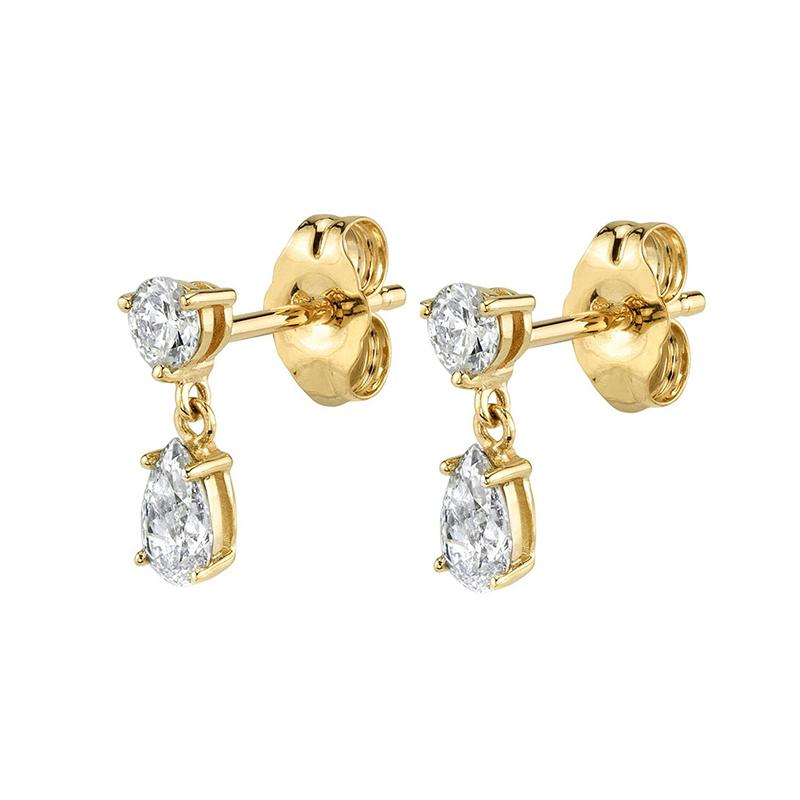 Neue Klassische Edelstahl Zirkon Quadratische Kette Creolen Damen Klein Anhänger Knorpel Helix Tragus Piercing Schmuck