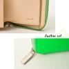 Moo 75030 Short Wallet, Zipper-Around, Bifold, Neon Color, Unisex, Men's and Women's, Green