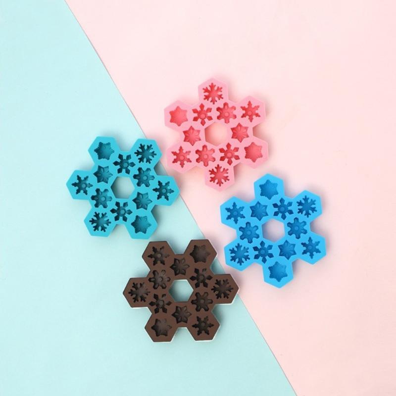 Food Grade Silicone Ice Cubes Tray With 6 Unique Snowflake Designs Baking Tool Perfect For Chocolate And Candy Making